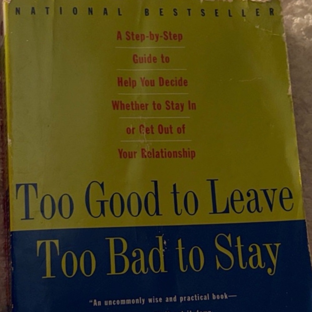 NATIONAL BESTSELLER Book TOO GOOD TO LEAVE TOO BAD TO STAY Mira Kirschenbaum